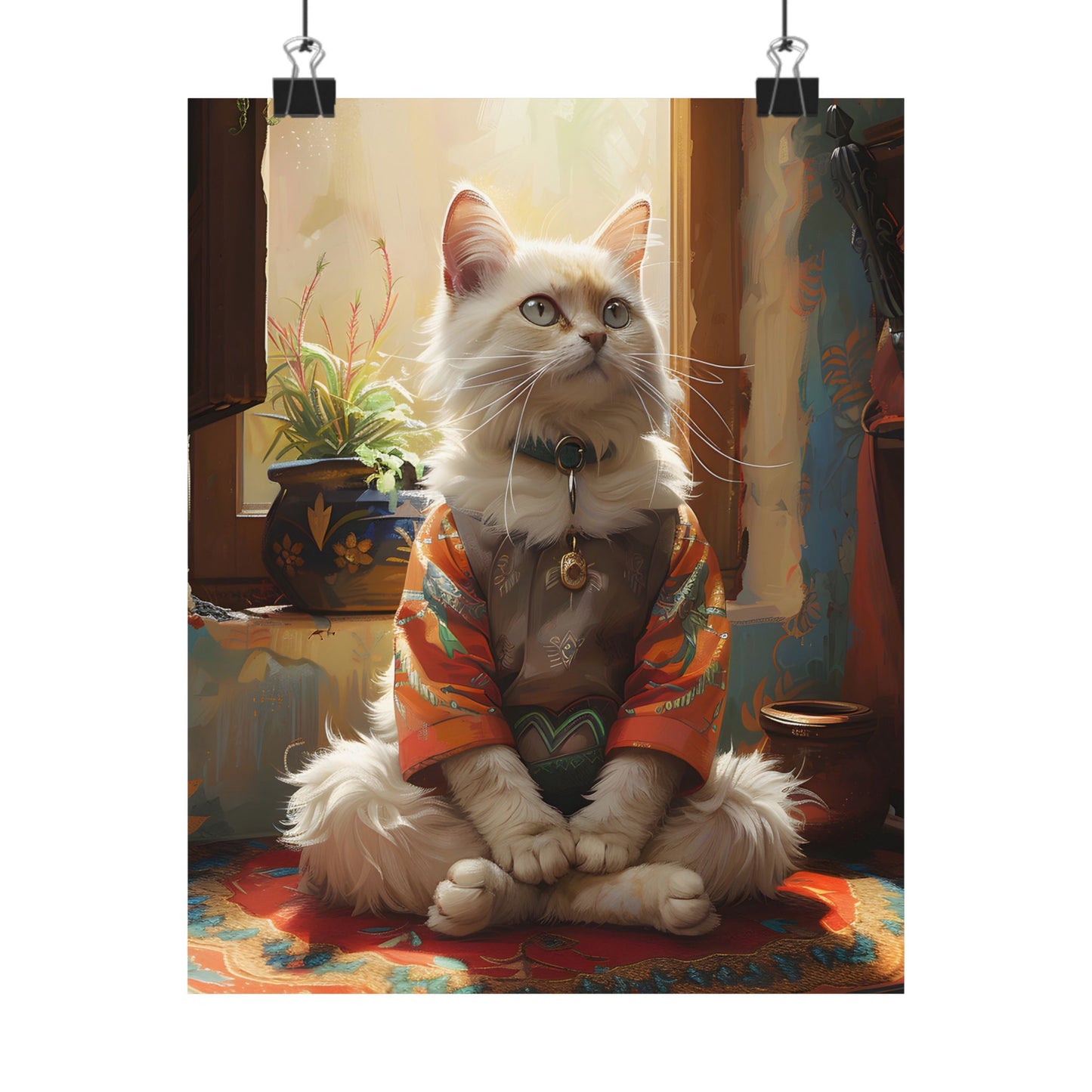 Charming Cat Matte Vertical Poster - Cozy Home Decor for Cat Lovers