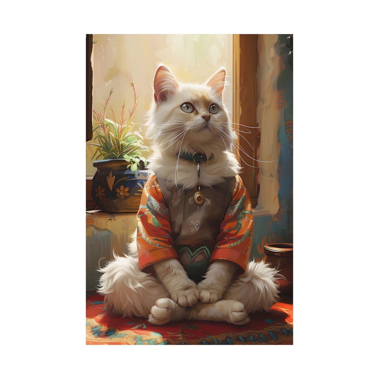 Charming Cat Matte Vertical Poster - Cozy Home Decor for Cat Lovers