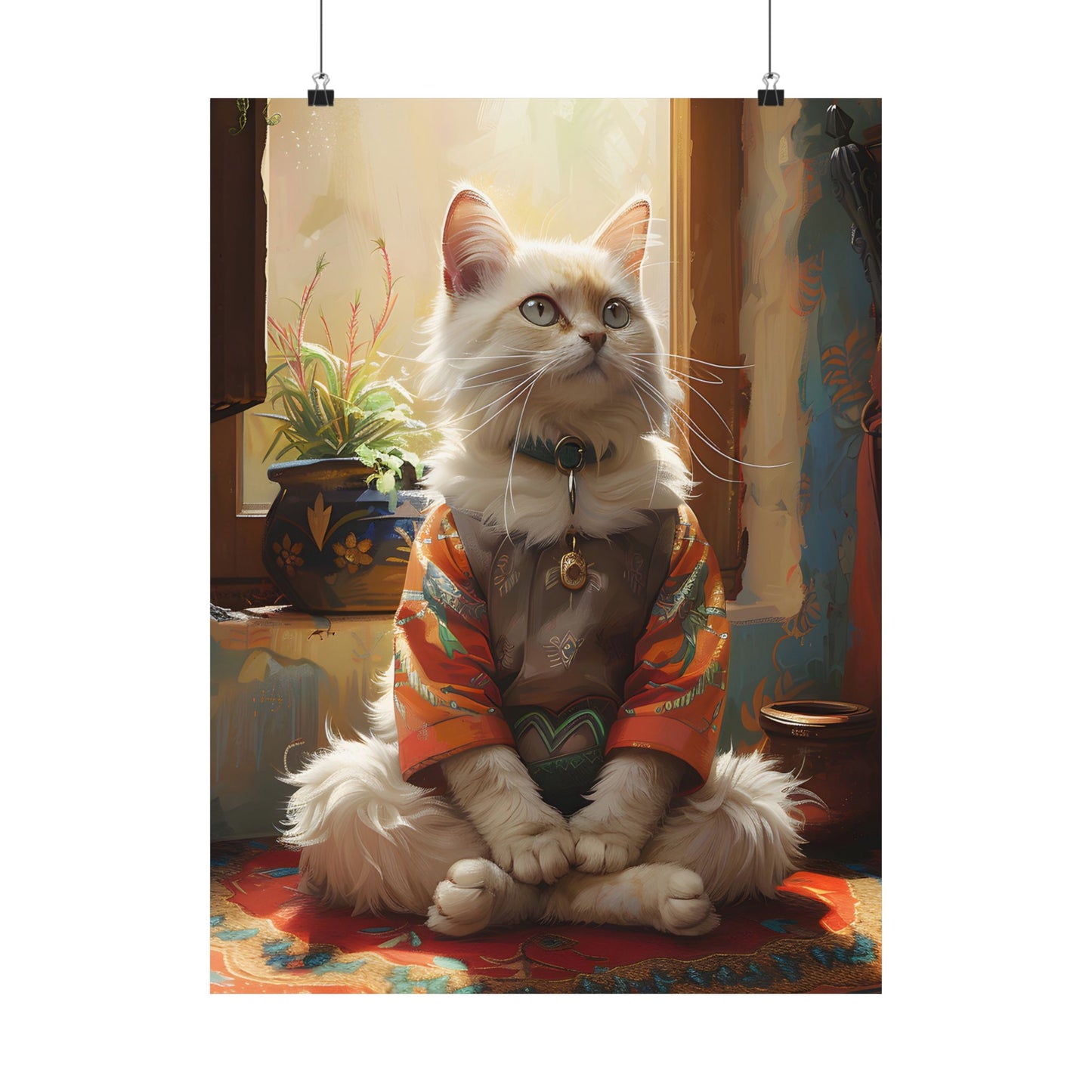 Charming Cat Matte Vertical Poster - Cozy Home Decor for Cat Lovers