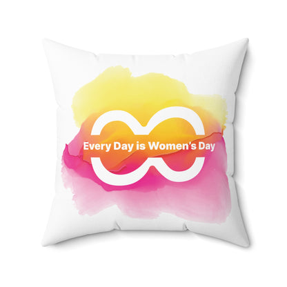 Colorful Women's Day Square Pillow – "Every Day is Women's Day" Decor