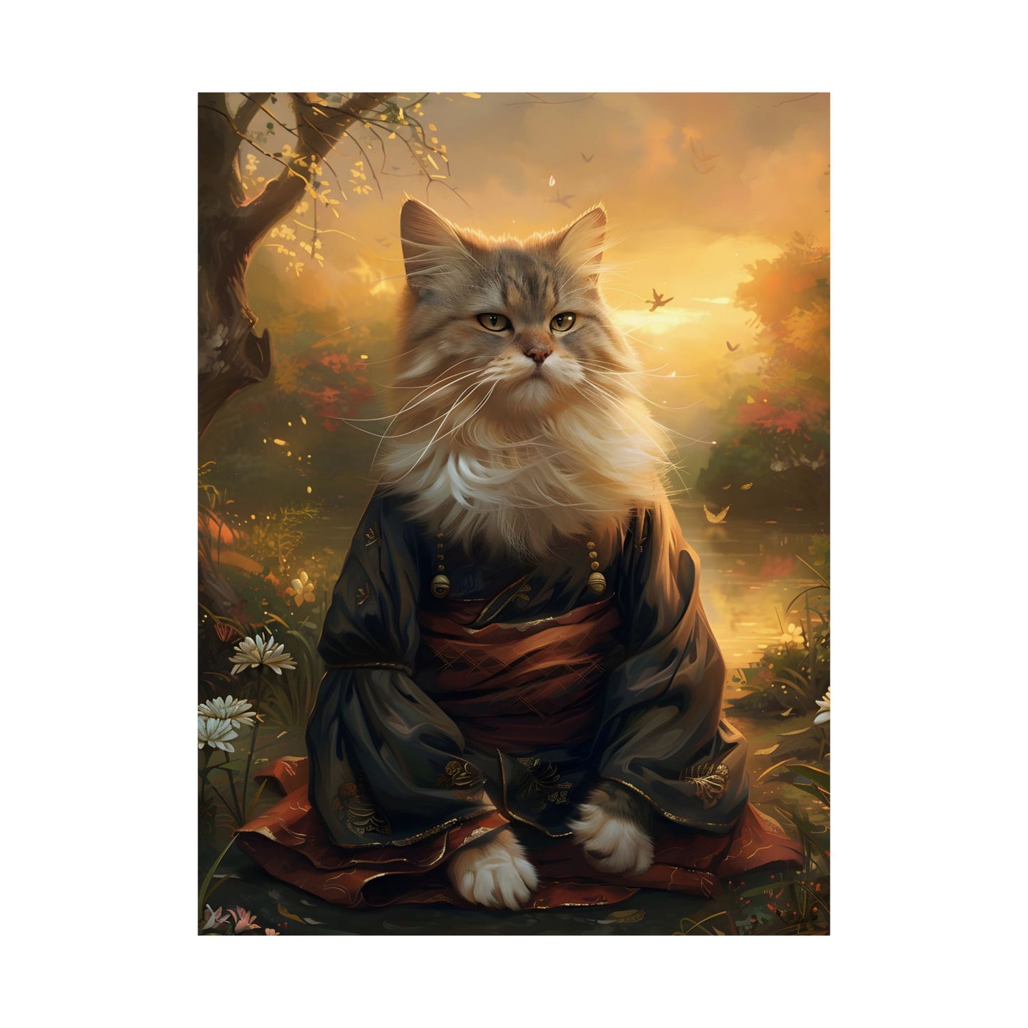 Enchanted Cat Art Poster - Whimsical Home Decor for Animal Lovers