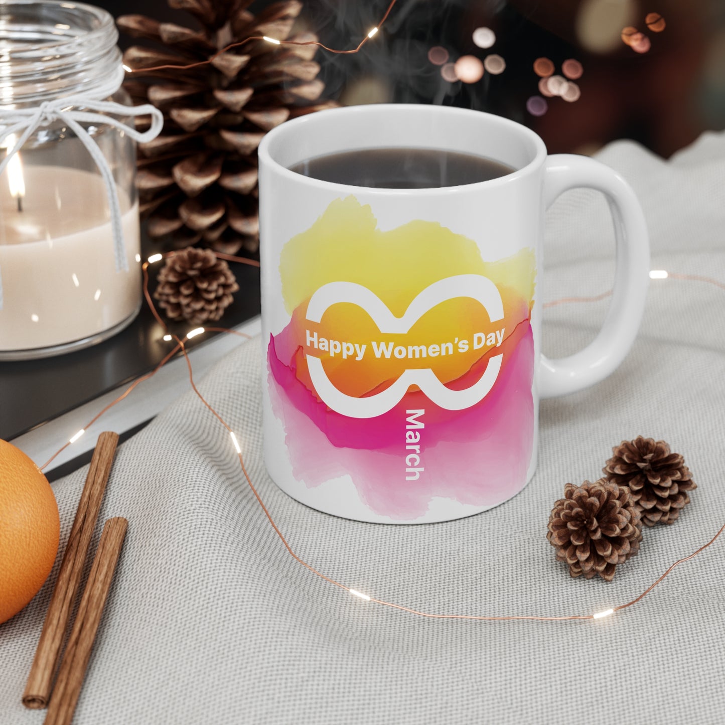 Happy Women’s Day Colorful Mug – 11oz Inspirational Gift for Women