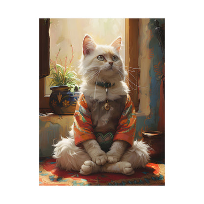 Charming Cat Matte Vertical Poster - Cozy Home Decor for Cat Lovers