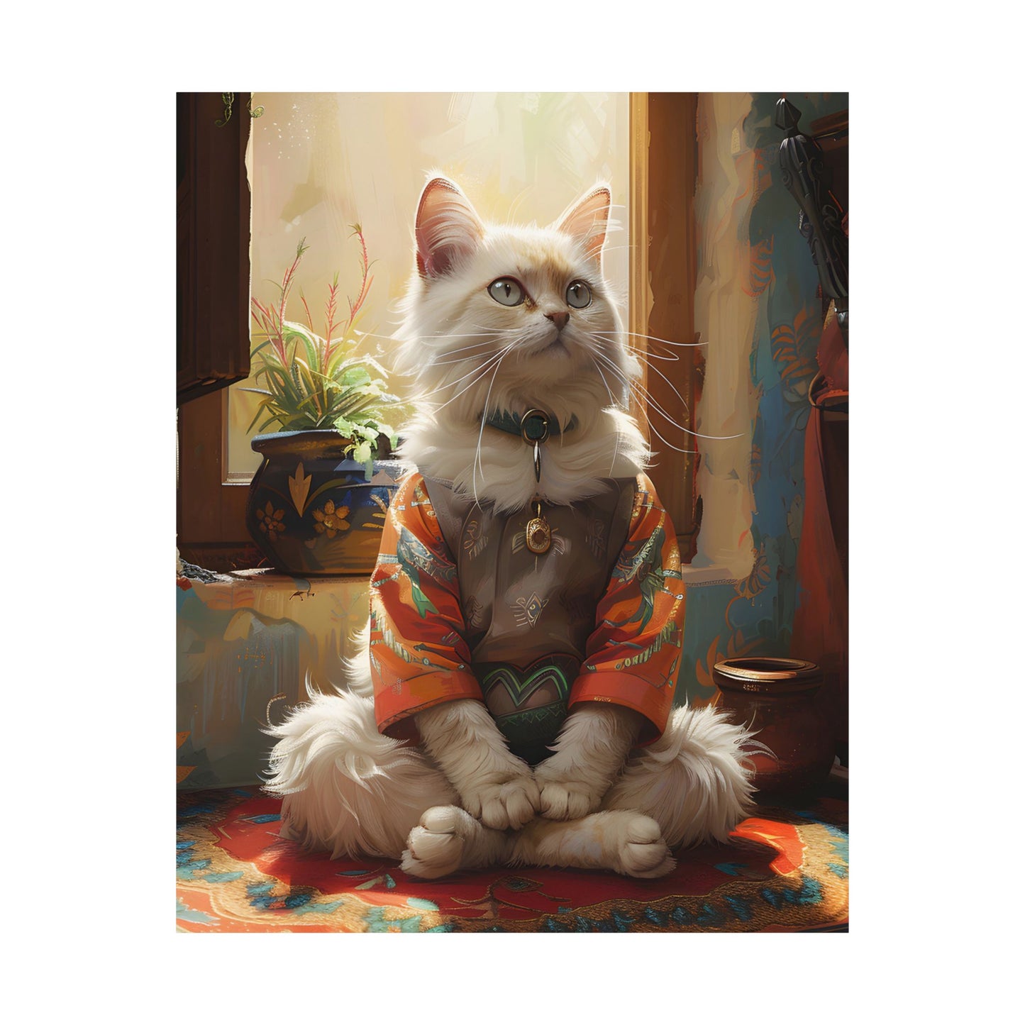 Charming Cat Matte Vertical Poster - Cozy Home Decor for Cat Lovers